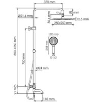 Душевая система  Wasserkraft A188.256.207.PG Thermo - Превью изображения №3 — Интернет-магазин samo.by