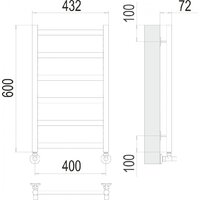Полотенцесушитель TERMINUS Аврора П6 400x600 (RAL 9003) - Превью изображения №3 — Интернет-магазин samo.by