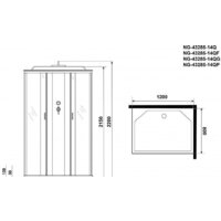 Душевой уголок Niagara NG-43285-14QP 120x80x215 (матовое стекло) - Превью изображения №4 — Интернет-магазин samo.by