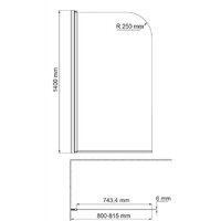 Стеклянная шторка для ванны Wasserkraft Leine 35P01-80WHITE - Превью изображения №4 — Интернет-магазин samo.by