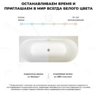 Ванна Wellsee Collaro 180x80 28910402R (пристенная ванна (левая) белый глянец, экран, ножки, сифон-автомат глянцевый белый) - Превью изображения №7 — Интернет-магазин samo.by