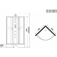 Душевая кабина Niagara NG-3302-14BKTG 100x100x200 - Превью изображения №5 — Интернет-магазин samo.by