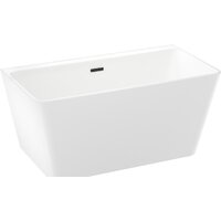 Ванна Wellsee Graceful Pro 140x74 230901003 (отдельностоящая ванна белый глянец, экран, ножки, сифон-автомат матовый черный) - Превью изображения №2 — Интернет-магазин samo.by
