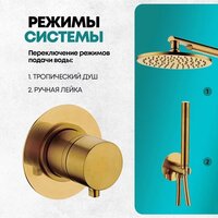 Душевая система  Grocenberg GB5090 (золотой брашированный) - Превью изображения №4 — Интернет-магазин samo.by
