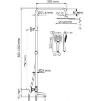 Душевая система  Wasserkraft A188.257.155.WM Thermo - Превью изображения №3 — Интернет-магазин samo.by