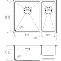 Кухонная мойка Omoikiri Taki 58-2-U/IF IN-L - Превью изображения №2 — Интернет-магазин samo.by