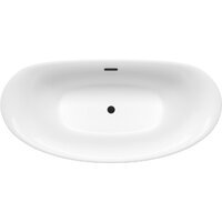 Ванна Wellsee Enjoy e Amedeo 175x83 23740103R (отдельностоящая ванна белый глянец, экран, ножки, сифон-автомат матовый черный) - Превью изображения №4 — Интернет-магазин samo.by