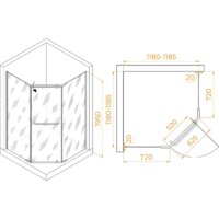Душевой уголок RGW PA-081 35088122-11 120x120 (хром/прозрачное стекло) - Превью изображения №2 — Интернет-магазин samo.by