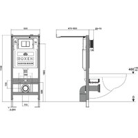 Унитаз подвесной Roxen Cube bidet в комплекте с инсталляцией StounFix Dual Fresh 6 в 1 966127 (кнопка: серый бетон) - Превью изображения №17 — Интернет-магазин samo.by