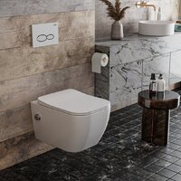 Унитаз подвесной Roxen Cube bidet в комплекте с инсталляцией StounFix Dual Fresh 6 в 1 966127 (кнопка: серый бетон) - Превью изображения №9 — Интернет-магазин samo.by