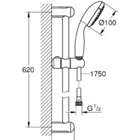 Душевой гарнитур  Grohe Tempesta 100 27644001 - Превью изображения №5 — Интернет-магазин samo.by