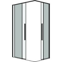 Душевой уголок Grossman Galaxy 80x80x195 300.K33.01.8080.21.00 (черный матовый/прозрачное стекло) - Превью изображения №2 — Интернет-магазин samo.by