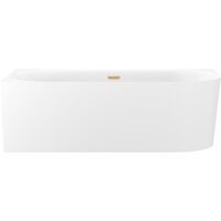 Wellsee Collaro 170x80 28910304R (пристенная ванна (левая) белый глянец, экран, ножки, сифон-автомат золото)