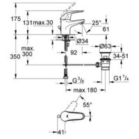 Смеситель Grohe Euroeco [23262000] - Превью изображения №2 — Интернет-магазин samo.by