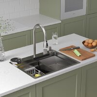 Кухонная мойка Roxen Stage Plus 560250-60 многофункциональная 8 в 1 (60*48/сатин) - Превью изображения №2 — Интернет-магазин samo.by