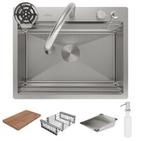 Кухонная мойка Roxen Stage Plus 560250-60 многофункциональная 8 в 1 (60*48/сатин) - Превью изображения №3 — Интернет-магазин samo.by