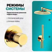 Душевая система  Grocenberg GB5090 (золото глянец) - Превью изображения №4 — Интернет-магазин samo.by