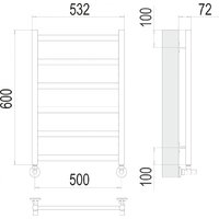 Полотенцесушитель TERMINUS Аврора П6 500x600 (RAL 9003) - Превью изображения №2 — Интернет-магазин samo.by