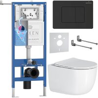 Roxen Vortex Tornado в комплекте с инсталляцией StounFix Dual Fresh 6 в 1 868502 (кнопка: черный матовая)