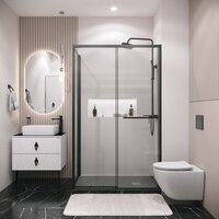 Душевой уголок Grossman Style 110x70x195 120.K33.05.1170.21.00 (черный матовый/прозрачное стекло) - Превью изображения №7 — Интернет-магазин samo.by