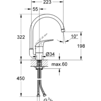 Смеситель Grohe Euroeco 32752000 - Превью изображения №2 — Интернет-магазин samo.by