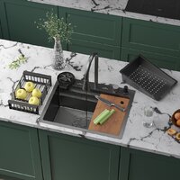 Кухонная мойка Roxen Stage Plus 560250-60B многофункциональная 8 в 1 (60*48/графит) - Превью изображения №2 — Интернет-магазин samo.by