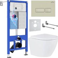 Roxen Antares 530185-02 в комплекте с инсталляцией StounFix Dual Fresh 6 в 1 966628 (кнопка: бежевый)