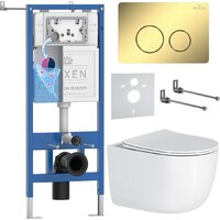 Roxen Vortex Tornado в комплекте с инсталляцией StounFix Dual Fresh 6 в 1 868476 (кнопка: золото глянцевая)