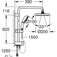 Душевая система  Grohe Tempesta Rustic System 200 27399002 - Превью изображения №2 — Интернет-магазин samo.by
