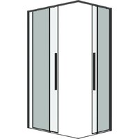 Душевой уголок Grossman Galaxy 90x80x195 300.K33.01.9080.42.00 (графит сатин/прозрачное стекло) - Превью изображения №2 — Интернет-магазин samo.by