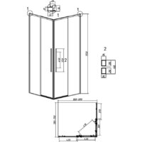 Душевой уголок Grossman Galaxy 90x80x195 300.K33.01.9080.42.00 (графит сатин/прозрачное стекло) - Превью изображения №11 — Интернет-магазин samo.by