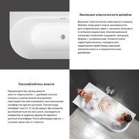 Ванна Wellsee Collaro 170x80 28910302R (пристенная ванна (левая) белый глянец, экран, ножки, сифон-автомат глянцевый белый) - Превью изображения №5 — Интернет-магазин samo.by