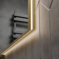  Roxen Зеркало Frida c подсветкой 510215-90 (90x70) в тонком металлическом профиле в цвете брашированное золото - Превью изображения №7 — Интернет-магазин samo.by