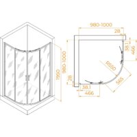 Душевой уголок RGW PA-52B 03085200-14 100x100 (черный/прозрачное стекло) - Превью изображения №2 — Интернет-магазин samo.by