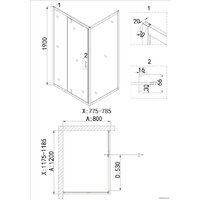 Душевая стенка Niagara NG-A80G 80x190 - Превью изображения №3 — Интернет-магазин samo.by