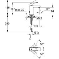 Смеситель Grohe Eurocube 23132000 - Превью изображения №2 — Интернет-магазин samo.by