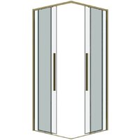 Душевой уголок Grossman Galaxy 90x90x195 300.K33.01.9090.32.00 (золото сатин/прозрачное стекло) - Превью изображения №2 — Интернет-магазин samo.by
