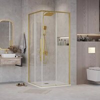 Душевой уголок Grossman Galaxy 90x90x195 300.K33.01.9090.32.00 (золото сатин/прозрачное стекло) - Превью изображения №7 — Интернет-магазин samo.by