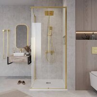 Душевой уголок Grossman Galaxy 90x90x195 300.K33.01.9090.32.00 (золото сатин/прозрачное стекло) - Превью изображения №9 — Интернет-магазин samo.by