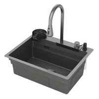 Кухонная мойка Roxen Stage Plus 560250-60-BS многофункциональная 8 в 1 (60*48/текстурный графит) - Превью изображения №4 — Интернет-магазин samo.by