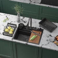 Кухонная мойка Roxen Stage Plus 560250-60-BS многофункциональная 8 в 1 (60*48/текстурный графит) - Превью изображения №1 — Интернет-магазин samo.by