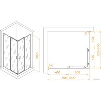 Душевой уголок RGW PA-040B 3508104090-14 90x100 (черный/прозрачное стекло) - Превью изображения №2 — Интернет-магазин samo.by