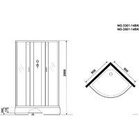 Душевая кабина Niagara NG-3501-14BK 90x90 - Превью изображения №3 — Интернет-магазин samo.by