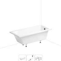 Wellsee FreeDom 180x85 231103007 (встраиваемая ванна белый глянец, ножки, сифон-автомат матовый черный)