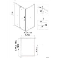Душевая стенка Niagara NG-A70G 70x190 - Превью изображения №3 — Интернет-магазин samo.by