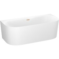 Ванна Wellsee Collaro 180x80 28910204R (пристенная ванна белый глянец, экран, ножки, сифон-автомат золото) - Превью изображения №2 — Интернет-магазин samo.by