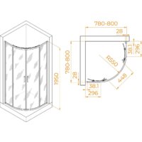 Душевой уголок RGW PA-52 03085288-11 80x80 (хром/прозрачное стекло) - Превью изображения №2 — Интернет-магазин samo.by
