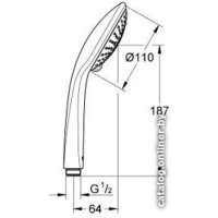 Душевая лейка Grohe Euphoria 110 Champagne 27222000 - Превью изображения №3 — Интернет-магазин samo.by