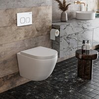 Унитаз подвесной Roxen Antares в комплекте с инсталляцией StounFix Dual Fresh 6 в 1 533876 (кнопка: белый глянец) - Превью изображения №8 — Интернет-магазин samo.by