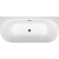 Ванна Wellsee Collaro 180x80 28910203R (пристенная ванна белый глянец, экран, ножки, сифон-автомат матовый черный) - Превью изображения №4 — Интернет-магазин samo.by